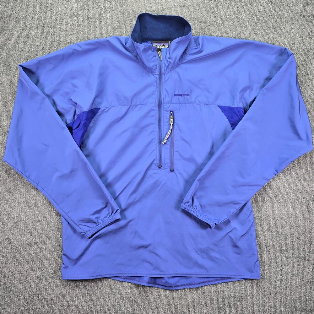 Vintage Patagonia Integral 1/2 Zip Pullover Jacket Mens Large Blue Windbreaker